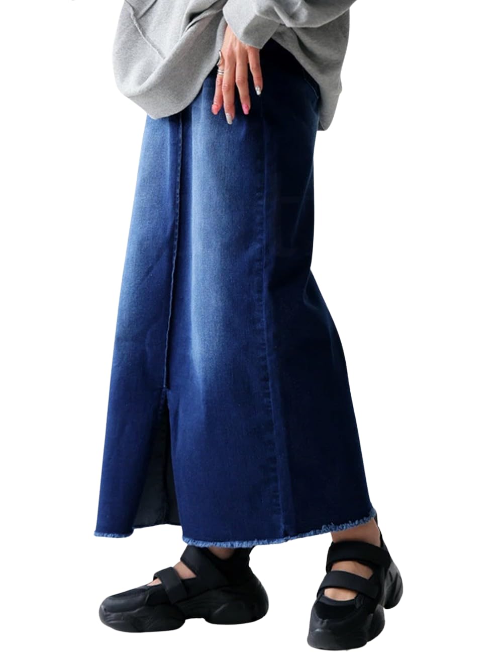Antiqua Denim Free Size Denim Blue Women s Skirt, Long, LA-00015, 42,