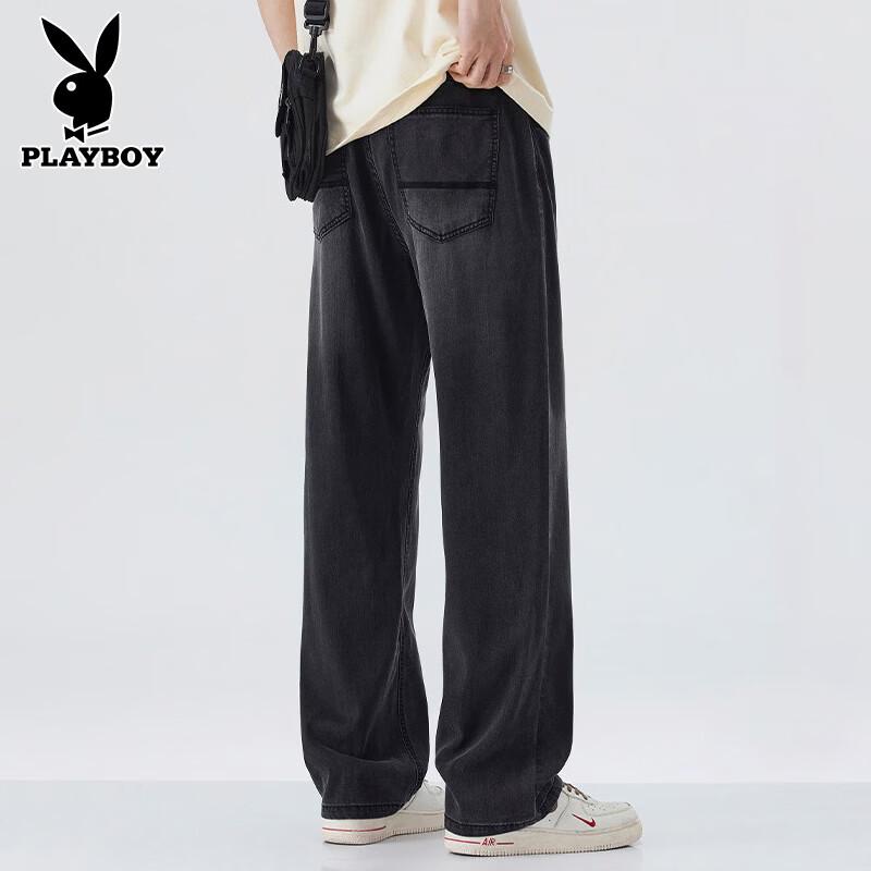 

PLAYBOY Men s Lightweight Tencel Blend Straight Jeans L