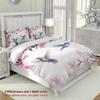 3pcs Spring Themed Bird and Flower Printed Bedding SetFor Bedroom Guest Room (1*Duvet Cover + 2*Pillowcase NO Core)
