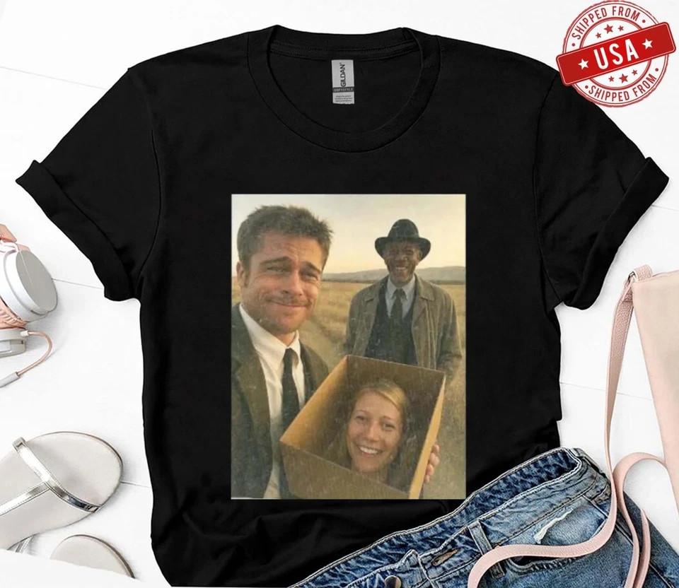 Se7en Meme T-Shirt, What s In The Box Selfie 90s Film Tee, Multicolor Shirt M