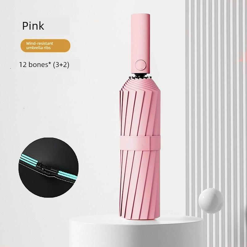 Business 24-Rib Storm-Resistant Umbrella, Double-Rib Large Folding Sun Umbrella, In-Stock, with Logo Printing, Promotional Umbrella