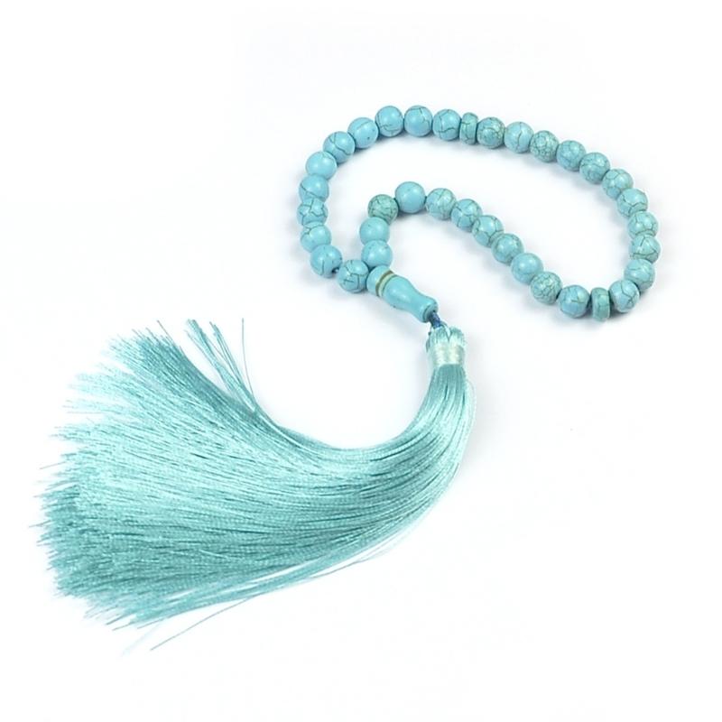 33/99 Beads Muslim Religious Tasbih Prayer Turquoise Beads Bracelet Men Women Jewelry Bracelet for Men and Women