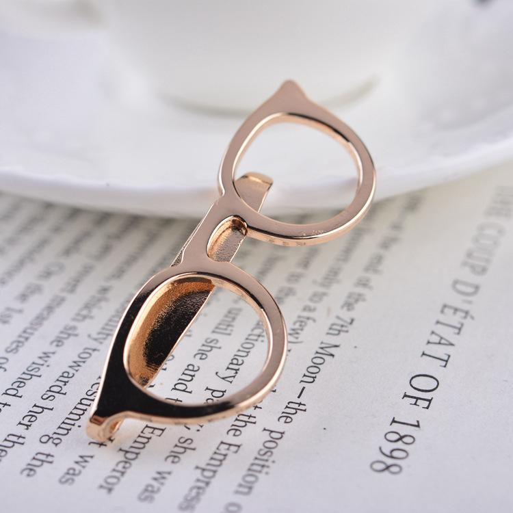 Heren Dasclip Eenvoudige Persoonlijkheid Bril Vorm Effen Kleur Staaf Praktische Stropdas Sluiting Accessoires Heren Cadeau Zwart Rood Dasclips goud