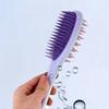 Double-sided Shampoo Brush Long Handle Scalp Massager Comb Men Women 2-in-1 Hair Scrubber Fine Wide Teeth Detangling Brush
