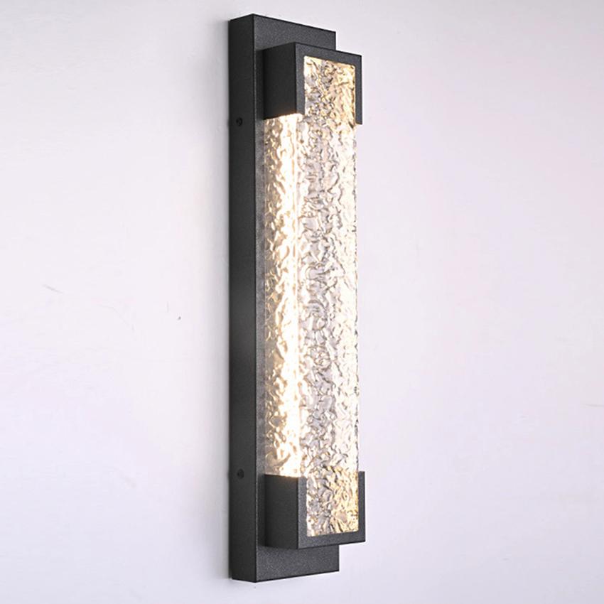 Appliques murales d'extérieur modernes Éclairage de porche Lampe de jardin Lampe murale longue bande Acier inoxydable Étanche Applique murale Luminaires