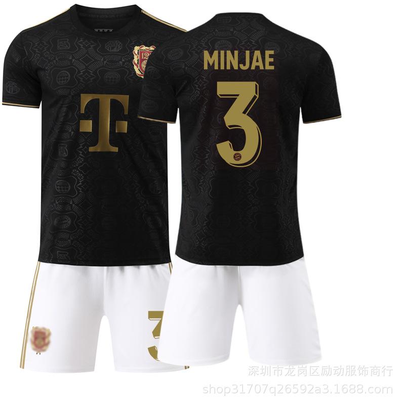 2526 jersey No. 9 Kane 6 Kimmich short-sleeved Bayern 125th anniversary edition black football jersey set #16