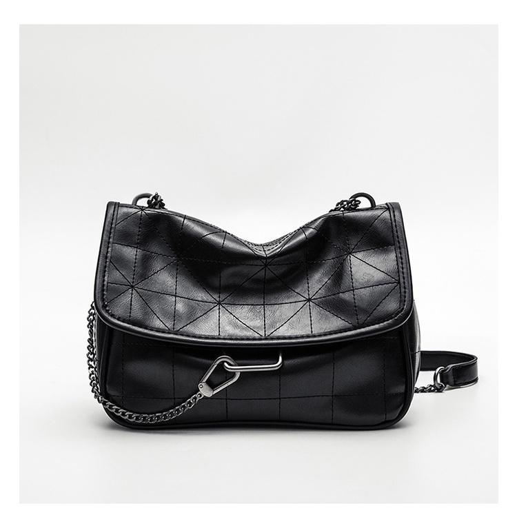 IELGY Black All-match Crossbody Plain Casual Popular PU Women s shoulder bag Portable
