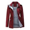 Casaco corta-vento com capuz removível Outono e Inverno Feminino Feminino Plus Size Jaqueta Feminina Corta-vento