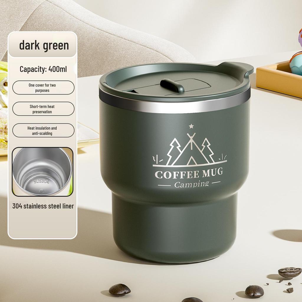 High-Value Portable Straw Cup with Lanyard, 304 Stainless Steel, Ideal for Cola and Coffee, Great Gift