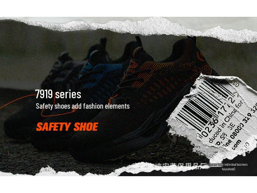Flyknit Wear-Resistant Steel Toe Work Shoes - Men's Anti-Smash, Anti-Puncture, Soft Sole, Comfortable