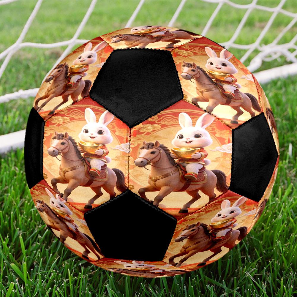 1pc Year Rabbit Celebration Size 5 Suitable for Training & Matches, Machine-Stitched, Wear-Resistant Anti-Slip Covering, Gift for Christmas, Birthday. Size 5