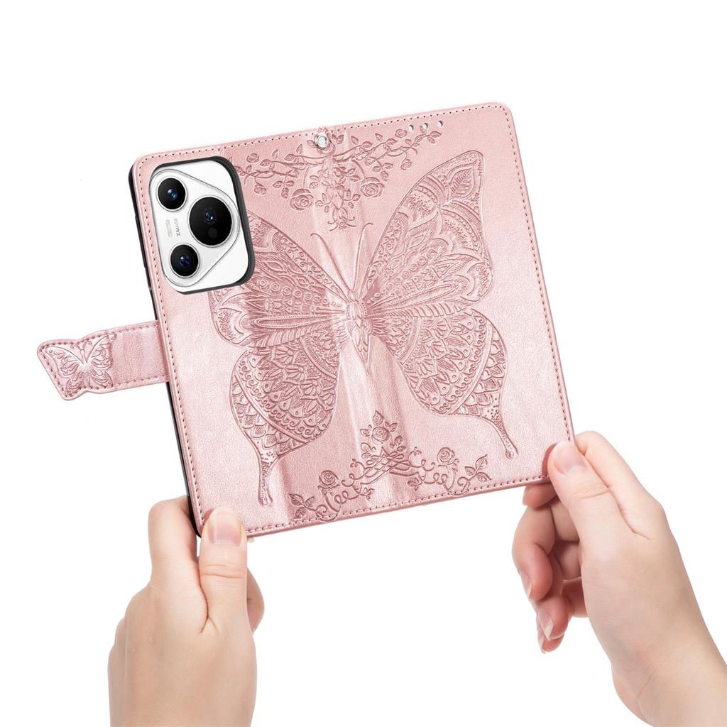 For Huawei Pura 70 Case Card Holders Butterfly Pattern PU Leather Phone Cover