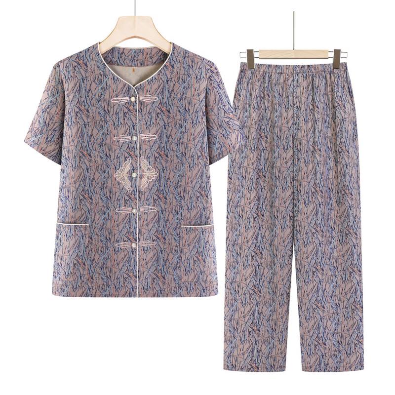 Elderly Women's Summer Blouse and Top Set