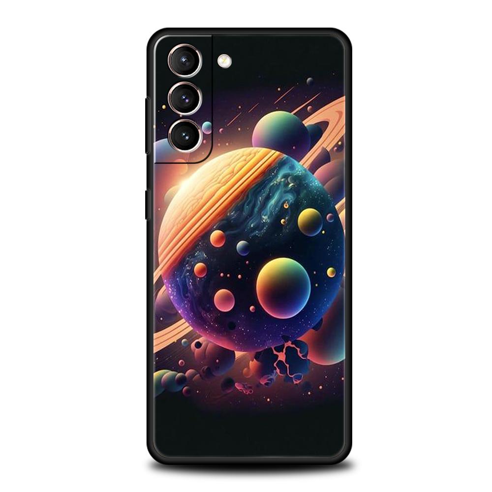 Schöne Planeten Sterne Hülle für Samsung Galaxy S24 S23 S22 S20 S21 FE Ultra S24 S23 S10 S10E S9 S8 Plus 5G Silikon Handyhülle
