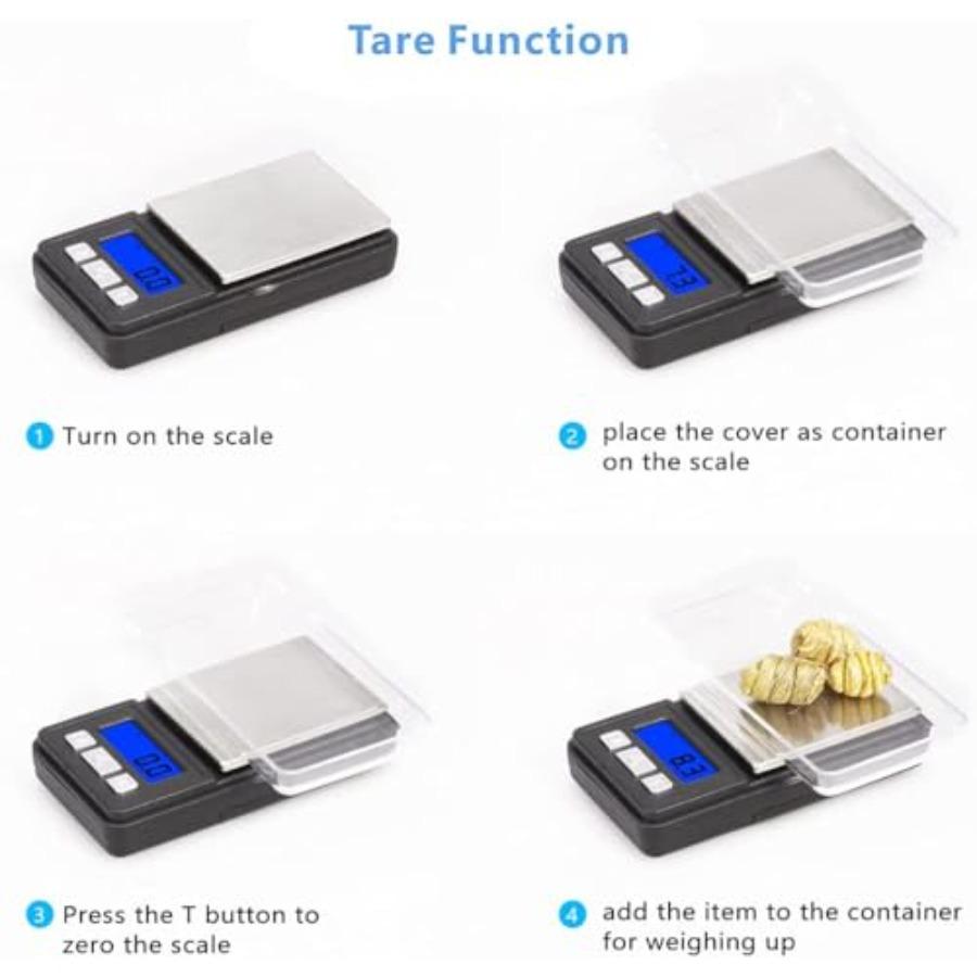 Ultra Mini Scale 1000g x 0.1g Digital Pocket Scale with LCD Display Grams and Oz 6 Units Tare Function Battery Included Compact