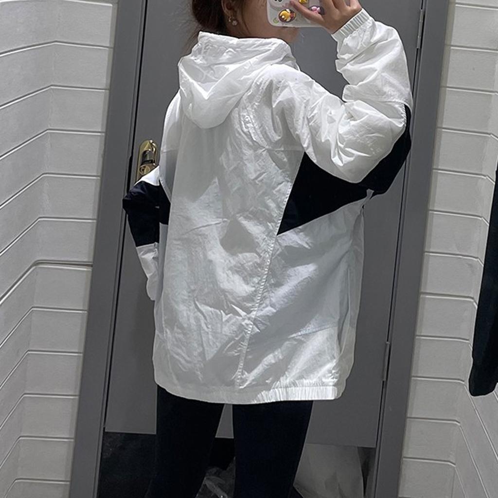 Nike Panelled Logo Print Zip-Up Hooded Jacket Men Outerwear White DB5172-100