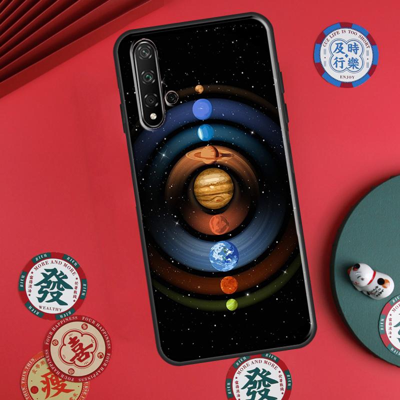 Space Solar System Planets Universe For Huawei P30 P20 P40 Lite P60 Pro Nova 5T 12s 12i 11i Y90 Y70 Y60 Y61 Y91 Y72 9 10 SE Case