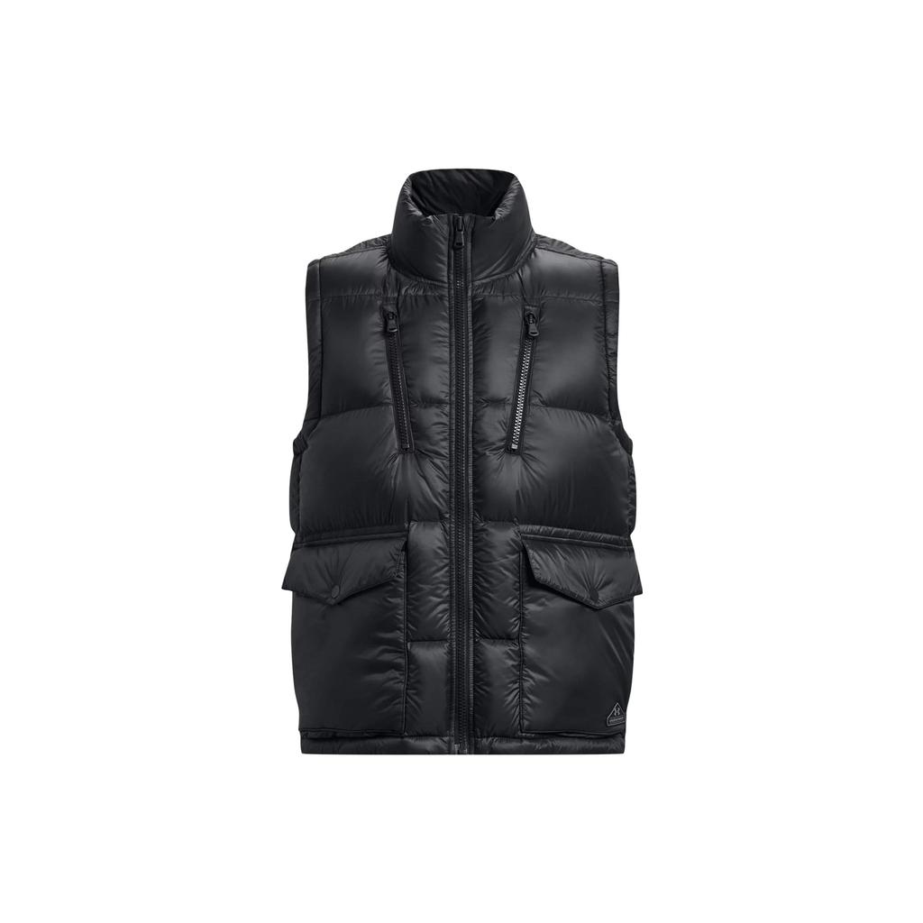 Under Armour Down Vests Men's Black Stand Collar Moderate 1378837-001