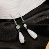 New Chinese Imitation Jade Water Drop Earrings, Versatile Femininity, Fashionable And Trendy Long Earrings, Retro And Sweet Earrings.