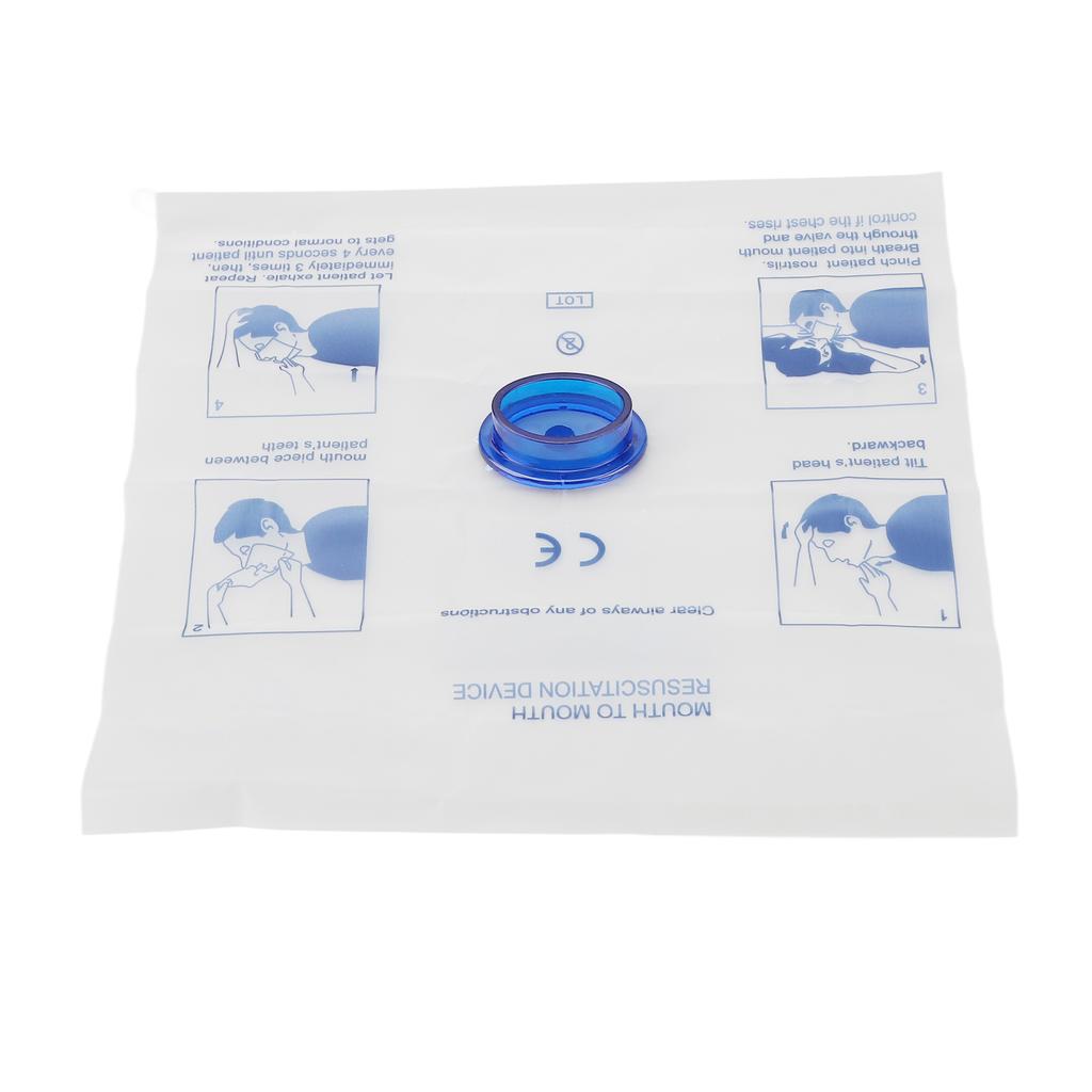 10pcs Disposable Cardiopulmonary Resuscitation Barrier Face Shield with One Way Valve for Training