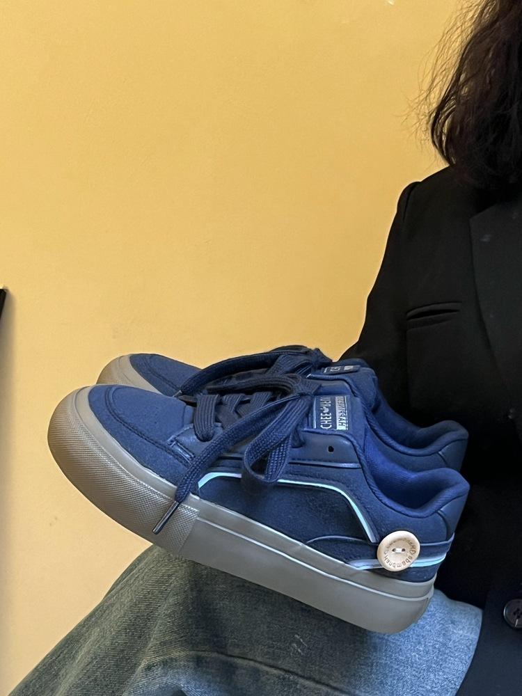 

Весенние новые немецкие кроссовки для тренировок, нишевая студенческая обувь для вечеринок, новая универсальная повседневная обувь, низкие спортивные туфли, белые туфли, модная обувь 40 синий