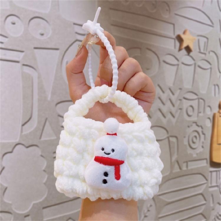 Christmas Plush Keychain Wallet Space Knit Earphone Bag Pendant Practical Holiday Accessory