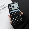 Candy Color PU Leather Puffer Polka Dots Phone Case For 16 17 Pro Max 17Pro 16Pro Shockproof Hard Protection Back Cover