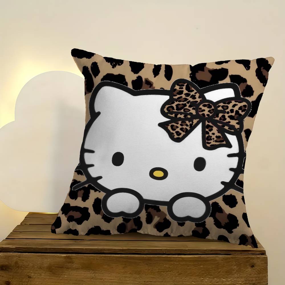 Personalized Picture Text Home Decorative Pillows Household Gifts 45X45Cm Sparkling Hello K-Kt Leopard Print