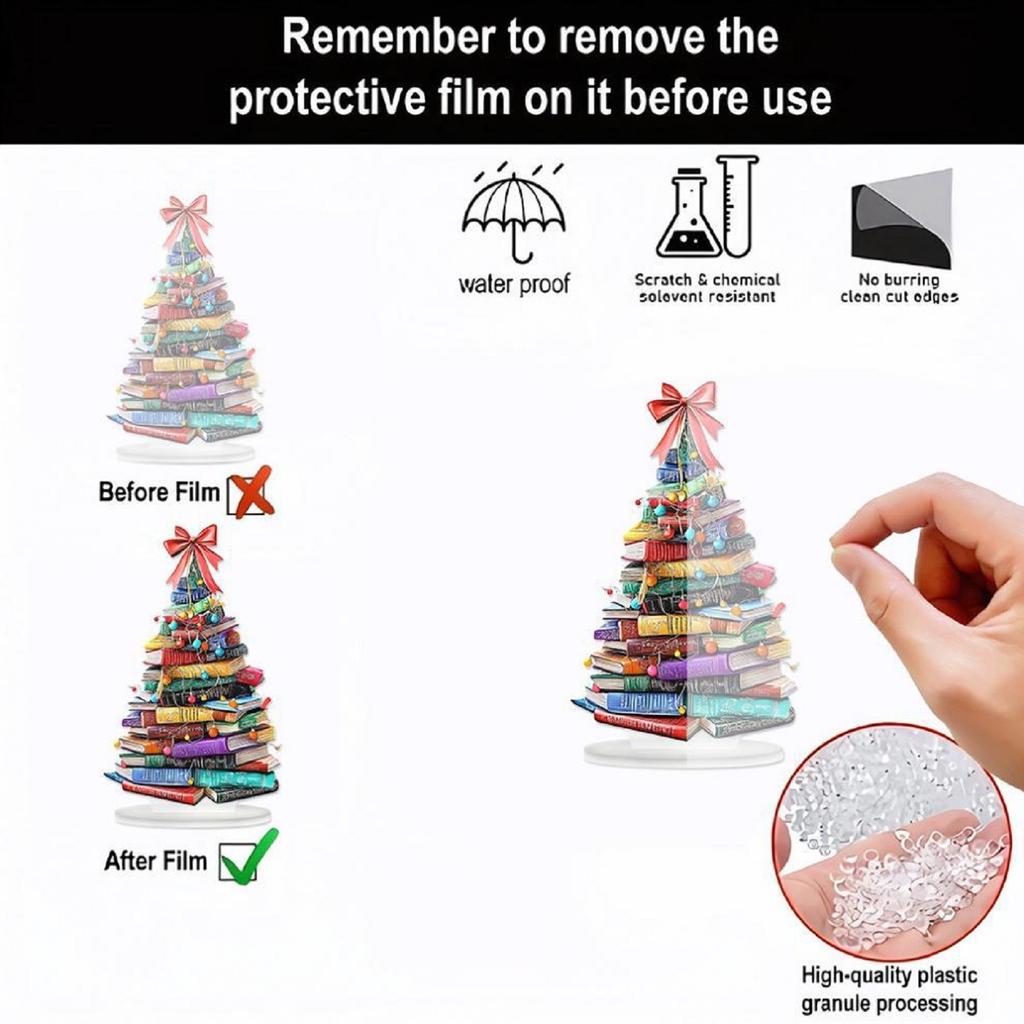 2D Creative Book Christmas Tree Acrylic Ornament
