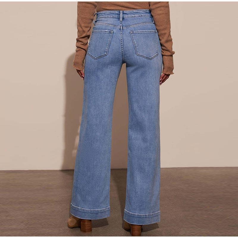 High Waisted Straight Leg Jeans Women's Clothing 2025 Spring New Item Slim and Wide Leg Retro Style Pants