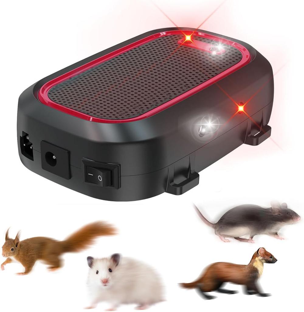Ultraschall-Tierabwehr für den Außenbereich mit Taschenlampe   Fahrzeugmontierbarer Marder Katzen Hunde Nagetierabwehr   Batteriebetriebene Schädlingsbekämpfung für Auto Garage