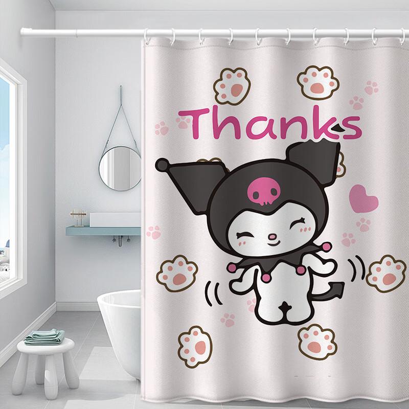 Kuromi Princess Cartoon Waterproof Shower Curtain
