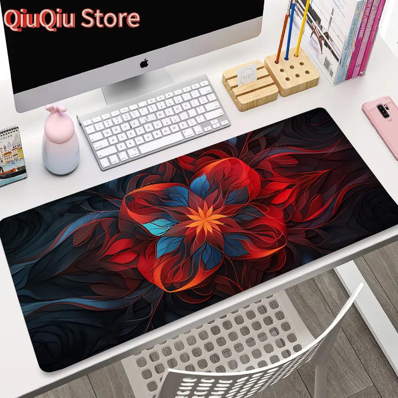 XXL Red Texture Mouse Pad Fashion Design Sakura Mousepad Computer Game Large Table Mat Rubber Anti-Slip Mechanical Keyboard Pads