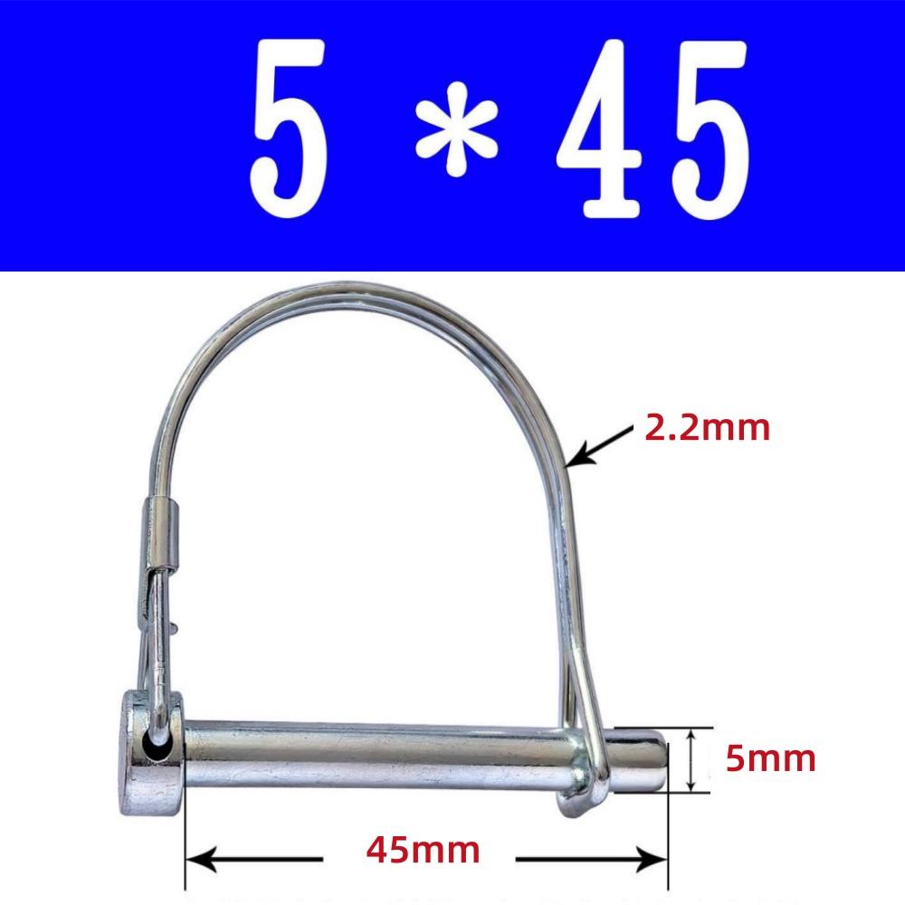 10Pcs Wire Lock Pin, Carbon Steel Shaft Locking Pin, Round Loop Wire Lock Pin For Track Farm Lawn(5 * 50)