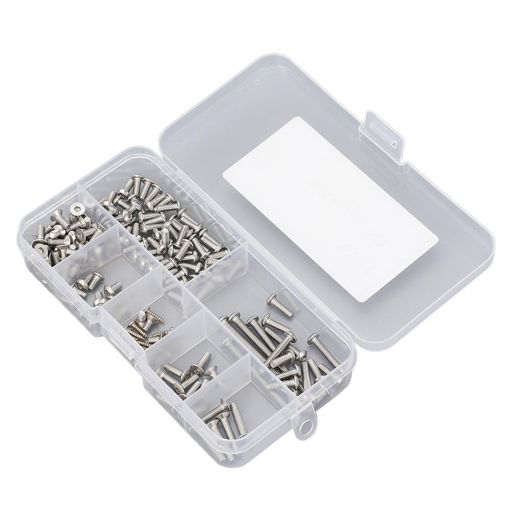 103pcs M3 Screw Assortment Kit Stainless Steel Precise Fit Rust Resistant M3 Hex Socket Head Screws 