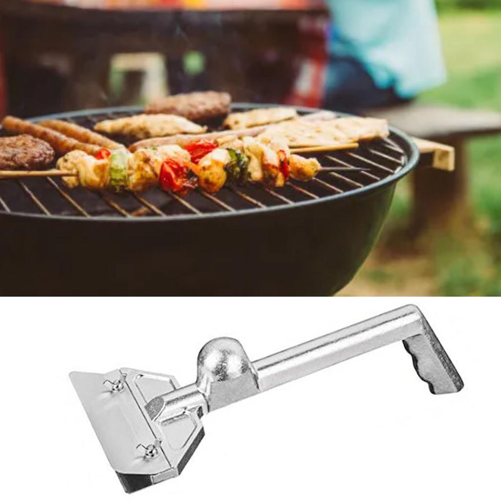 Grillreiniger-Set mit ergonomischem Griff, Spritzschutz und robustem Schaber inklusive 4 Ersatzklingen für Grills in Restaurants und im Freien
