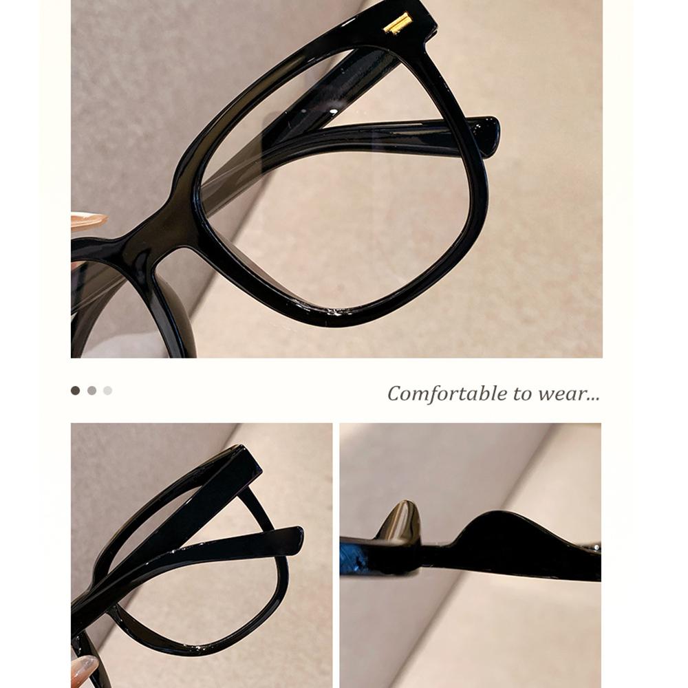 Horn-rimmed Glasses Retro Ultra-light Glasses Anti-blue Light Transparent Glasses Women Men Computer Flat Light Glasses