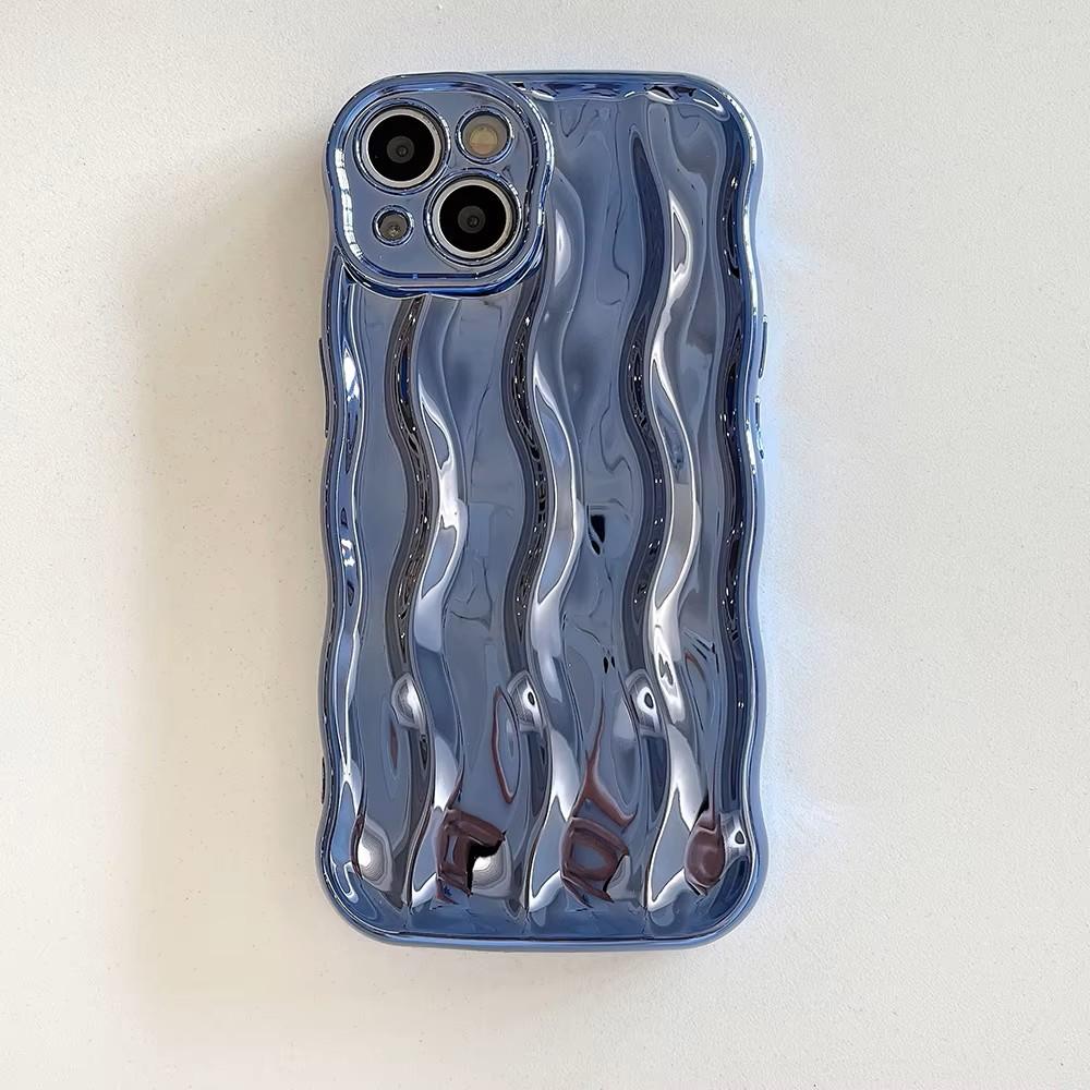 3D water ripple pattern Phone Case For iPhone 17 16 15 14 13 Pro Max 14promax 14pro Soft Shockproof Back Cover