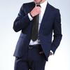 [Liroyal] Men's Formal Necktie, 8cm Wide, Black, Stain-Resistant, Water-Repellent, Classic, Simple, Easy Care, Washable, Ideal for Weddings,