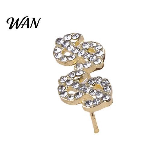 Hypoallergenic Earrings 1 Pair Rhinestone Money Stud for Women, Glittering Shiny Zircon Studs Sign Earrings, Jewelry Gift Teens Girls, Ladies