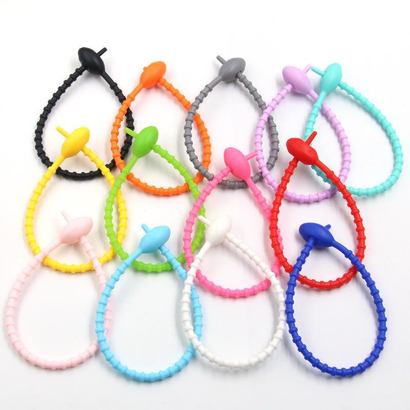 13 színű ovális fejű szilikon újrafelhasználható csavarózsinór és cipzáras kötegelő