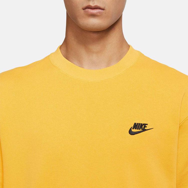 Nike Sportswear Logo Crew Neck Sweatshirt Men Tops Yellow DA0022-713
