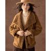 Wudao Women's Reversible Suede Lamb Wool Coat