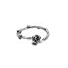 Chao Xiaobai Retro Aged Rose 925 Sterling Silver Ring - Simple and Elegant Japanese-Korean Design