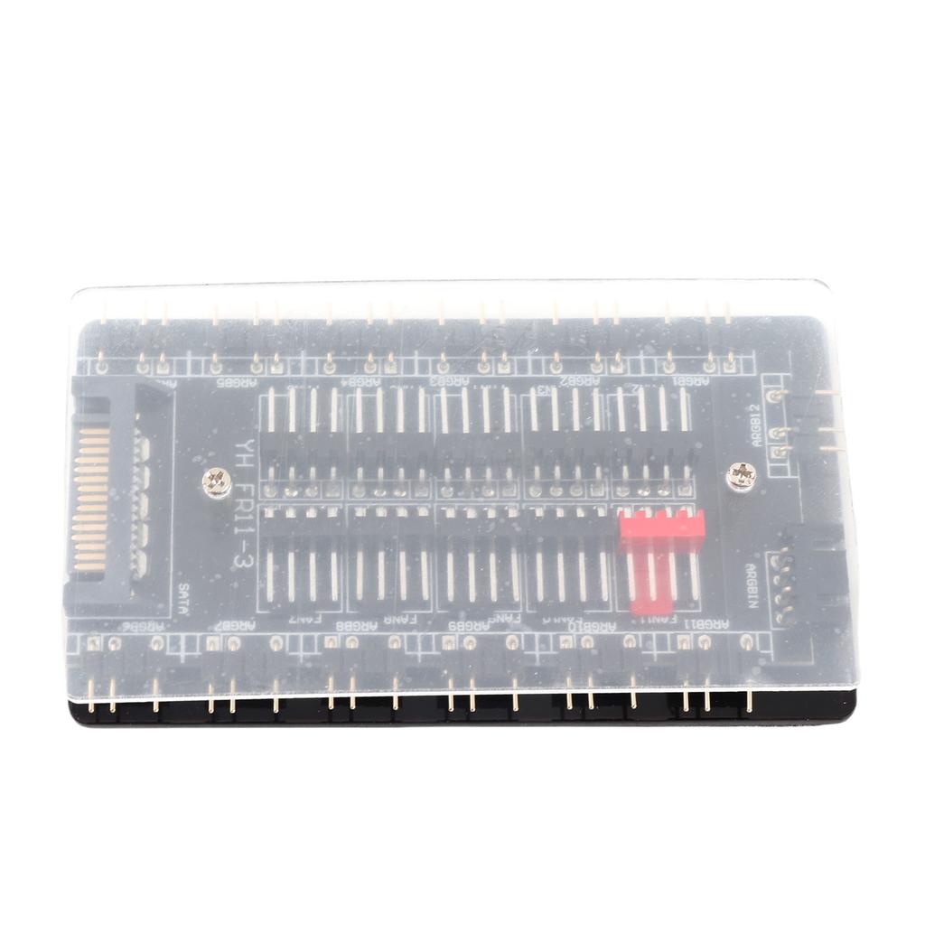 ARGB PWM Fan Hub 2 in 1 PWM ARGB Case Fan Hub Serial ATA Interface Power Supply Magnetic 4Pin PWM 3Pin ARGB Fan Hub