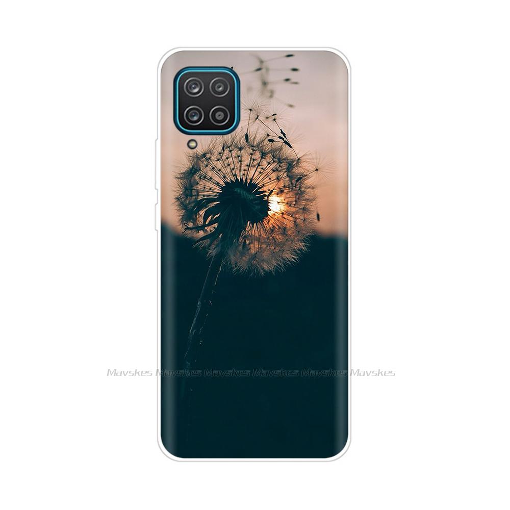 Soft Silicon Cover For Samsung Galaxy A12 Case Cute Flower Cat Bumper For Samsung A12 Phone Case Cover For Samsung A12 A 12 6.5"