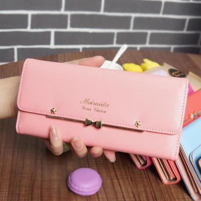 2025 Korean Style Cute Bow Buckle Ladies' Wallet with Rivets