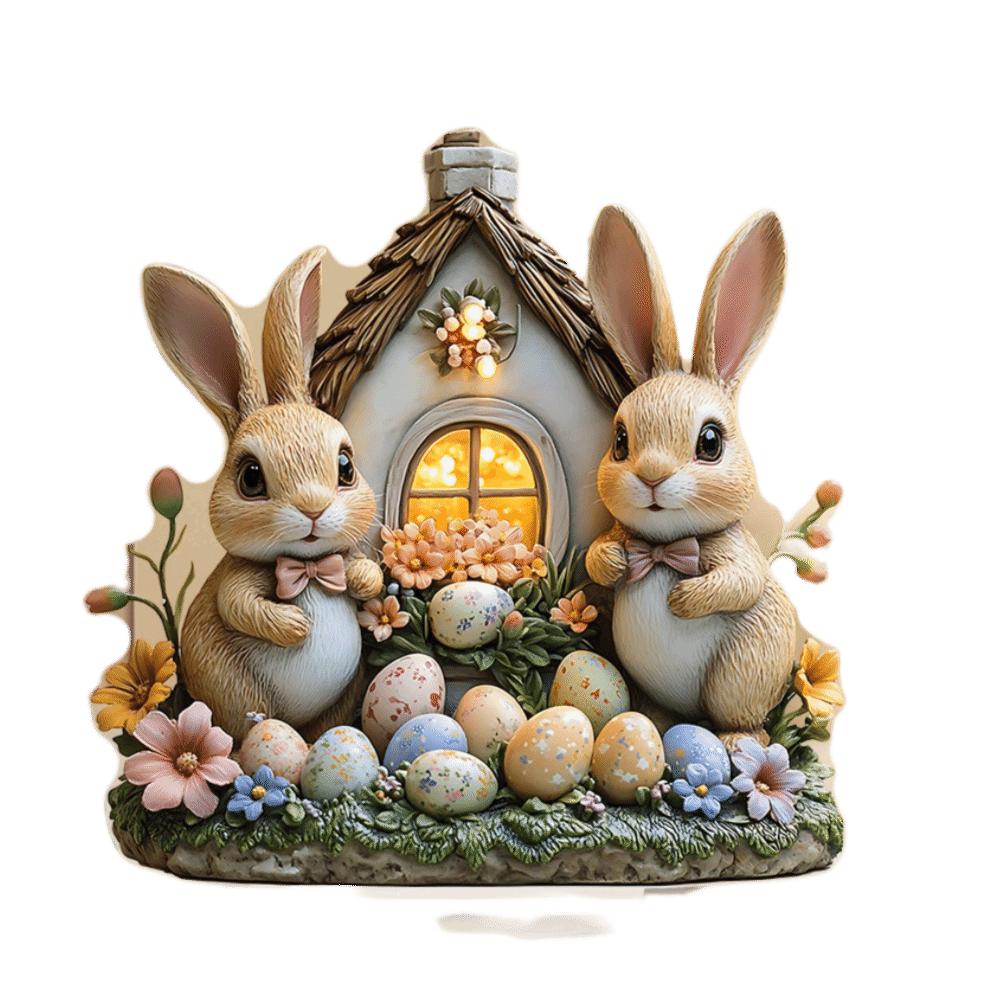 

2D Flat Acrylic Ornament Acrylic Desktop Ornament Easter Bunny Ornament Home Decoration Style