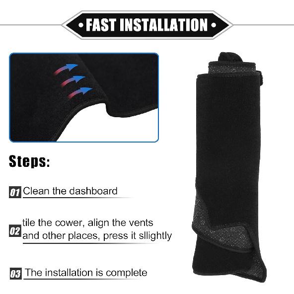 Dashboard Cover Compatible for Cadillac CTS 2004-2009, Non-Slip Polyester Black Dash Cover Mat Dash Board Protector Cover