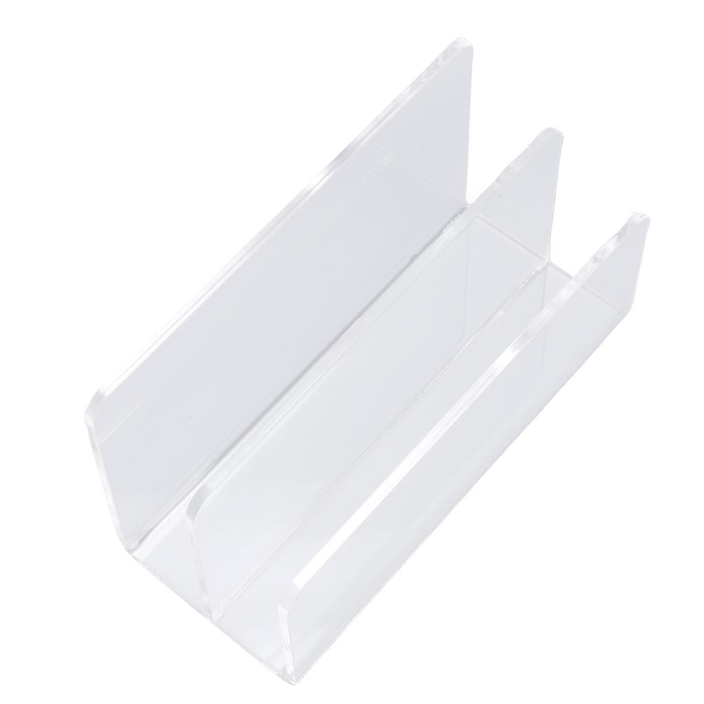 Mail Sorter Transparent Acrylic Multifunctional 2 Compartments Desktop Letter Holder with Anti Slip Base for Envelope